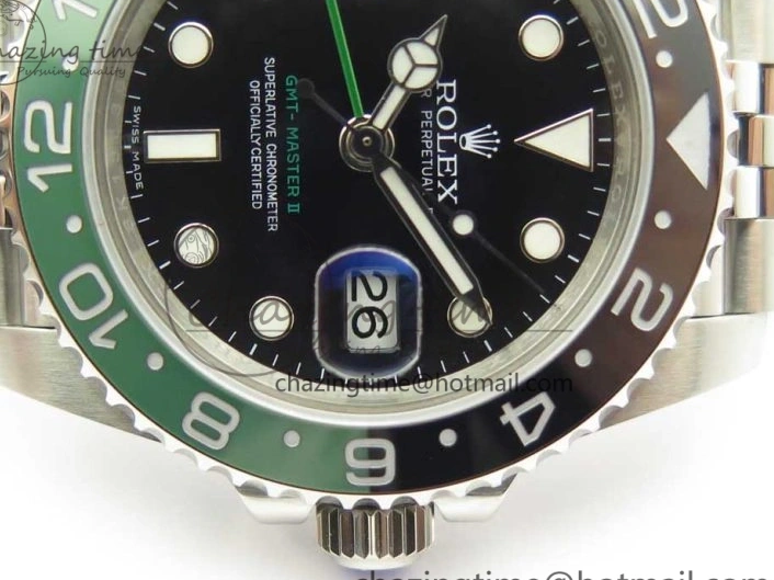 Best AAA Replica Sites GMT-Master Bezel Ceramic Black BPF Bracelet on Green Jubilee 126710 3347 SS Dial A II UrbanChic Black BLRO SS 1225